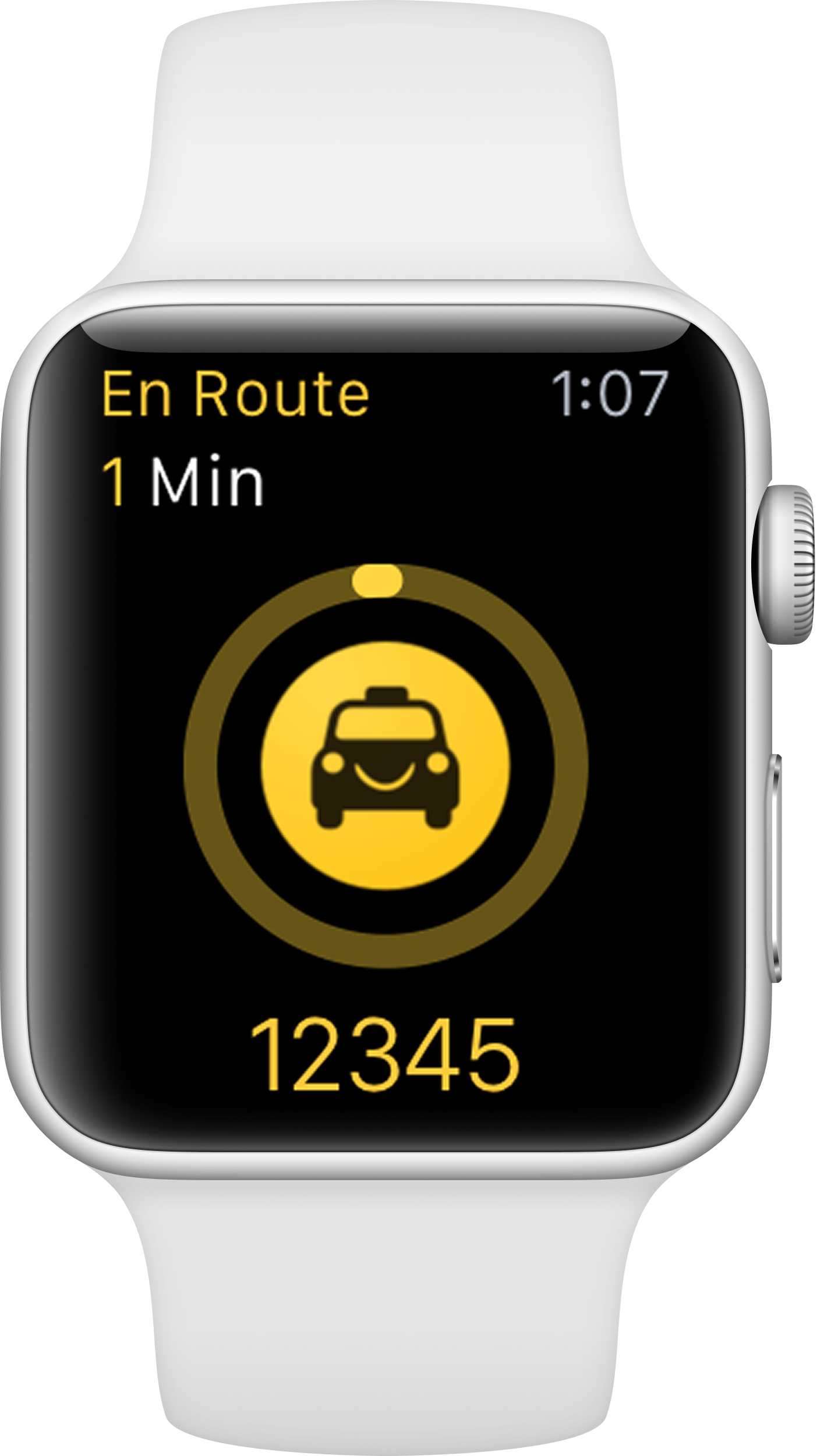 Hailo Apple Watch en route taxi screen